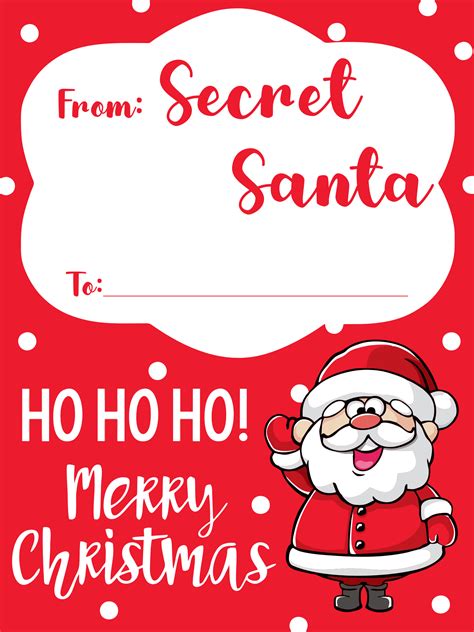 Free Printable Secret Santa Cards